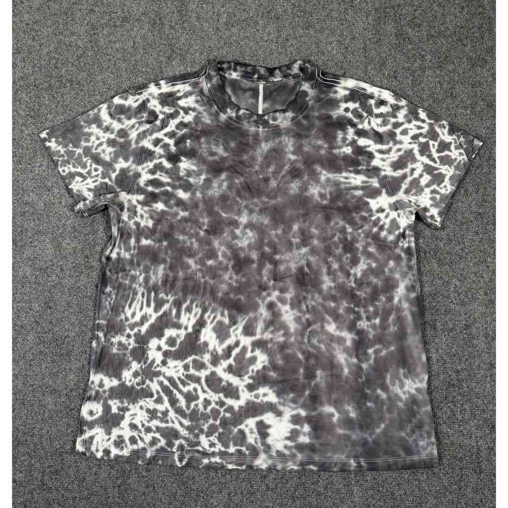 Lululemon All Yours Boyfriend Tee Shirt Womens Size 8 Gray White Tie Dye EUC